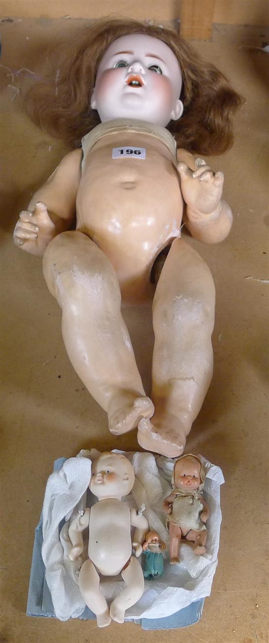 Alt, Beck & Gottschalk 1361/50 bisque head doll and 3 other dolls